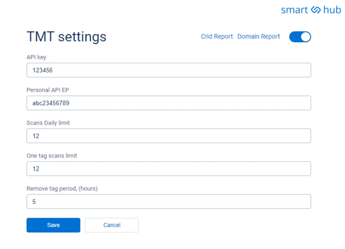 TMT settings